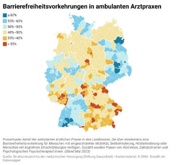 Rund 87.000 Arztpraxen in Deutschland haben mindestens eine Barrierefreiheitsvorkehrung – Analyse zeigt dennoch Luft nach oben