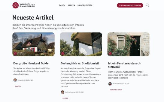 Schluss mit Informationsroulette: WOHNEN UND FINANZIEREN liefert echtes Expertenwissen rund um Immobilienprojekte