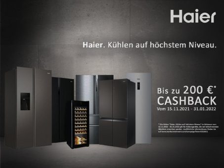 Bis zu 200 Euro Cashback auf Kühlgeräte von Haier