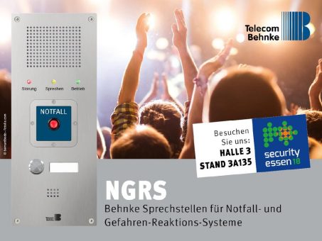 Innovative Lösungen für Notfall- und Gefahrensituationen von der Telecom Behnke GmbH auf der Security 2018