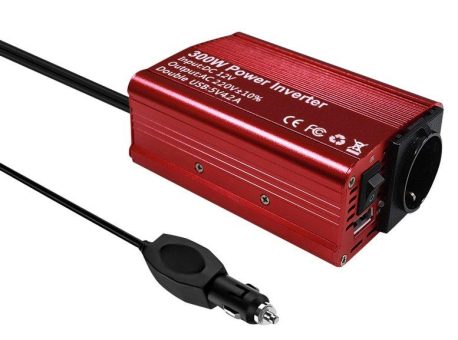 Revolt 300-Watt-Kfz-Spannungswandler auf 230 Volt, 2x USB, 600 Watt Spitzenlast