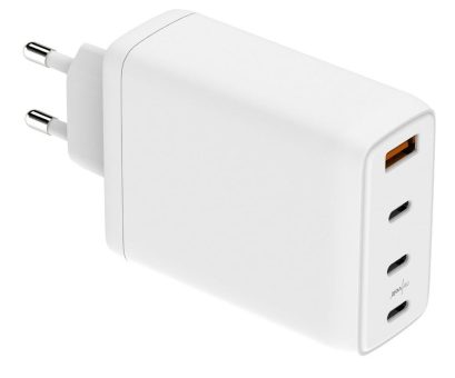 revolt 120-Watt-USB-C-Netzteil mit 4 Ports, GaN-Technologie, PD 100 Watt, weiß