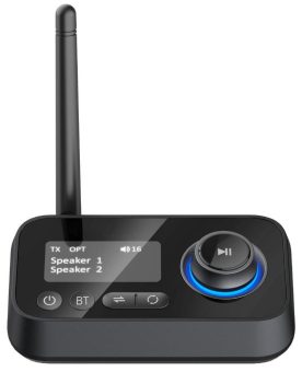 auvisio 2in1-Audio-Sender und -Empfänger BTR-450 mit Bluetooth 5, TOSLINK, LED-Display