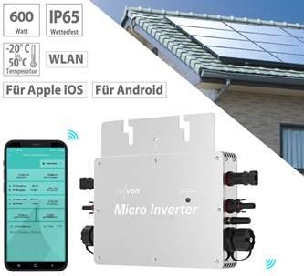 revolt WLAN-Mikroinverter SMI-600 für Solarmodule, 600 Watt, App, geprüft (VDE-Normen)