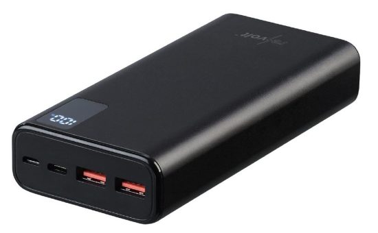 revolt USB-Powerbank PB-520.v2, 20.000 mAh, USB-C PD, Display, Metall, QC3.0, 3 A, 20 Watt