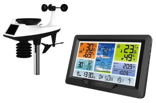 infactory Funk-Wetterstation FWS-300.xl mit XL-Farbdisplay, Außensensor und Wecker