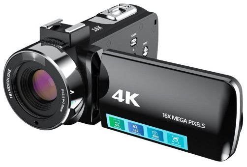 Somikon 4K-UHD-Camcorder DV-890K mit 16-fachem Zoom, WLAN, Full-HD mit 60 B./Sek