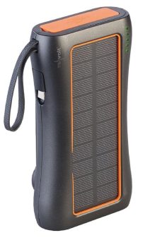 revolt Kurbel-Dynamo-Powerbank PB-50.k mit Solarpanel, 10 Ah / 37 Wh, USB-C, 2x USB-A