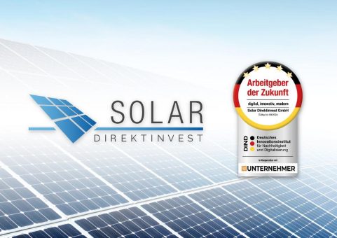 Auszeichnung für Solar Direktinvest GmbH als „Arbeitgeber der Zukunft“