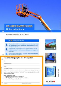 Neue Fahreranweisung:  Hubarbeitsbühne – Sicheres Arbeiten in der Höhe