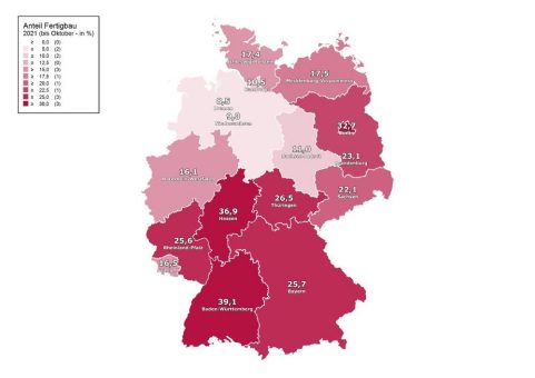 Nachfrage nach Fertighäusern im Süden besonders hoch – Marktanteile nach Bundesländern