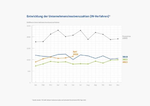 1. Halbjahr 2023: Wieder mehr Insolvenzen, aber weiterhin keine Welle