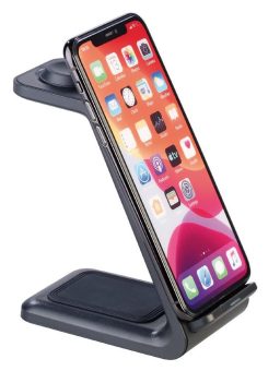 Callstel 3in1-Ladestation 20 Watt für iPhone, Apple Watch und AirPods, schwarz