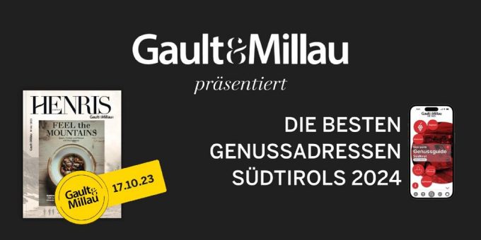 Gault&Millau kürt die besten Genussadressen Südtirols 2024 am 17. Oktober in Bozen – mit dem „Koch des Jahres“ und der „Weinpersönlichkeit des Jahres“