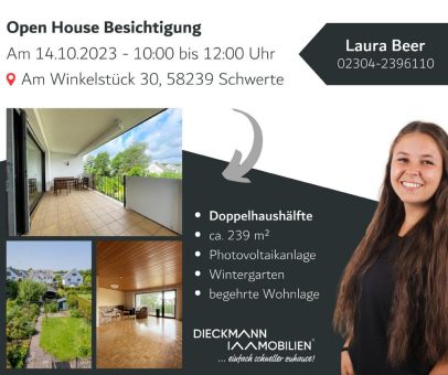 Einladung zur Open House Besichtigung am 14.10.2023