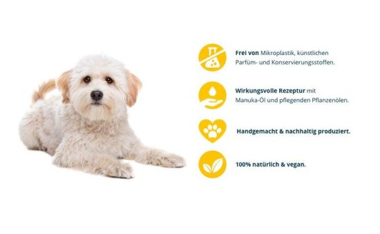 Sanfte Reinigung, maximale Pflege: Die neue Hundeseife von Purapep mit Manuka-, Neem- und Salbei-Öl für wunderbares Kuschelfell