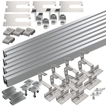 revolt 34-teiliges Dachmontage-Set für 2 Solarmodule, flexibel