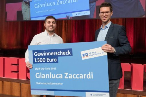 Meisterfeier: Start-up-Förderpreis geht an Elektrotechnikermeister Gianluca Zaccardi