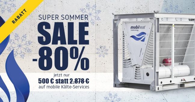 SUPER SOMMER SALE – 80% auf mobile Kälte von mobiheat