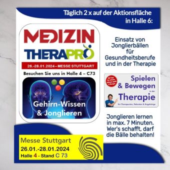 Einsatz von Jonglierbällen für Gesundheitsberufe und in der Therapie ab Freitag auf der Messe Stuttgart