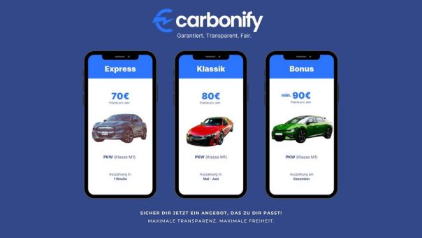carbonify präsentiert drei neue Auszahlungsoptionen für THG-Prämien