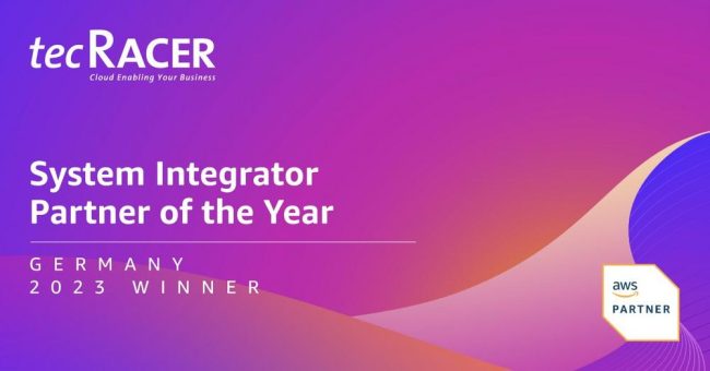 tecRacer wird von AWS als „System Integrator Partner of the Year – Germany 2023“ ausgezeichnet!