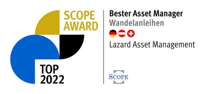 Scope Investment Awards 2022: Lazard Asset Management ist „Bester Asset Manager“ für Wandelanleihen