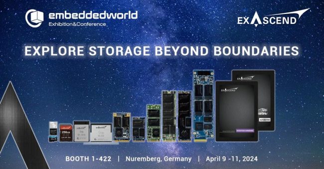 Erleben Sie ‚Storage Beyond Boundaries‘ mit Exascend auf der Embedded World 2024