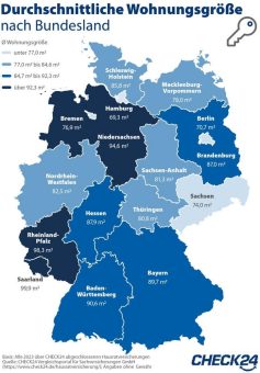 Bundeslandvergleich: In Hamburg und Berlin sind die Wohnungen am kleinsten