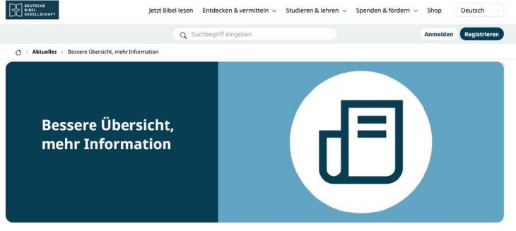 Deutsche Bibelgesellschaft mit neuem Internetauftritt