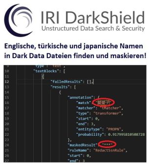 ❌ Schutz von/in Dark Data ❌ Gezielte Datenmaskierung von Namen in unstrukturierten Quellen wie PDF, MS Office-Dokumenten, Bildern oder Textdateien ❗