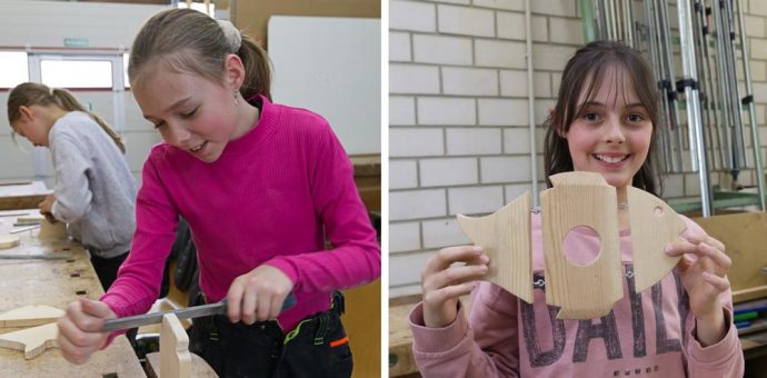 Aus Holz mach Fisch: Mädchen bewiesen ihr handwerkliches Geschick beim Girls’Day