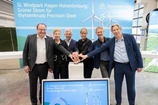 Grüner Windstrom für die Stahlproduktion: Pionierprojekt von thyssenkrupp Steel und SL NaturEnergie versorgt Hagener Stahlstandort mit Erneuerbarer Energie aus nahegelegenem Windpark
