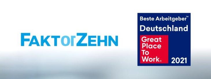 Faktor Zehn GmbH erstmalig und gleich dreifach als einer der besten Arbeitgeber Deutschlands ausgezeichnet