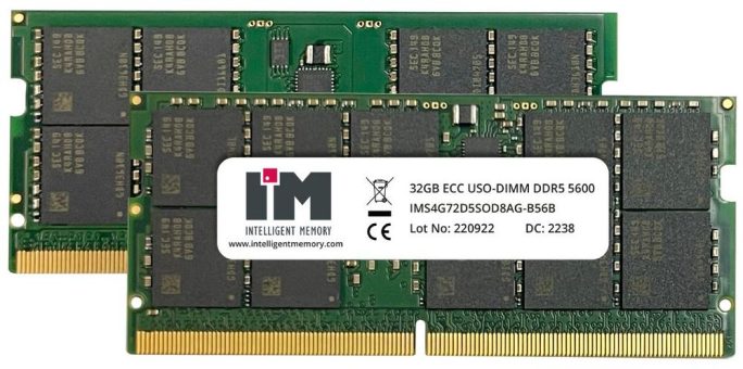 Intelligent Memory stellt DDR5-Speichermodule in Standard- und Industrie-Temperaturen sowie komplett bleifreie Varianten vor