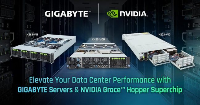 Steigern Sie die Leistung Ihres Rechenzentrums mit GIGABYTE-Servern und dem NVIDIA GH200 Grace Hopper™ Superchip