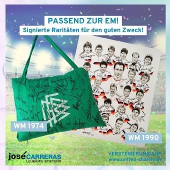 Signiert von unseren Fußball-Weltmeistern 1974 und 1990: WM-Raritäten zugunsten der José Carreras Leukämie-Stiftung ersteigern!