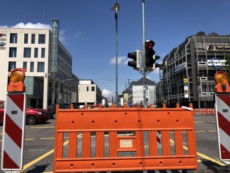 Ettlinger Tor gehört für die nächsten sieben Wochen fast alleine den Bauarbeitern