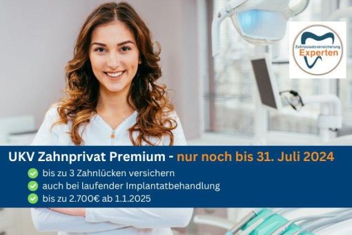 Zahnlücken – mit UKV noch bis 31. Juli 2024 mit Sofortschutz versichern