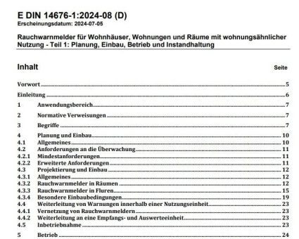 DIN-Normenausschuss Feuerwehrwesen (FNFW) veröffentlicht neuen Normentwurf zu Rauchwarnmeldern