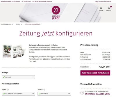 dierotationsdrucker.de übernehmen den Shop zeitung.jetzt