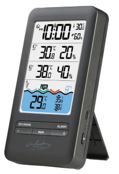 infactory Smartes WLAN-Poolthermometer PT-410.app, IP67, 2 Außensensoren, Alarm