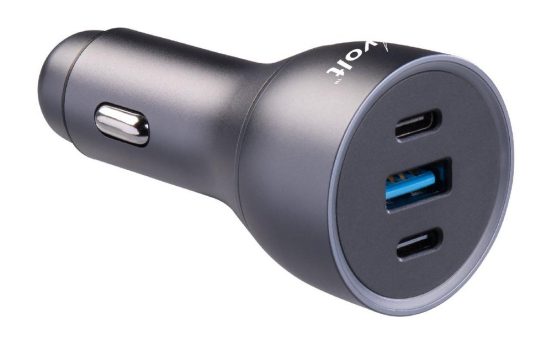 revolt Kfz-USB-Ladegerät für 12/24 V mit insgesamt 135 W, 2x USB-C, 1x USB-A