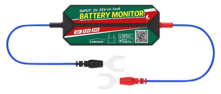 Lescars Kfz-Batterie-Wächter, Standort-Suche, Bluetooth, App, 6/12/24 V, IPX7