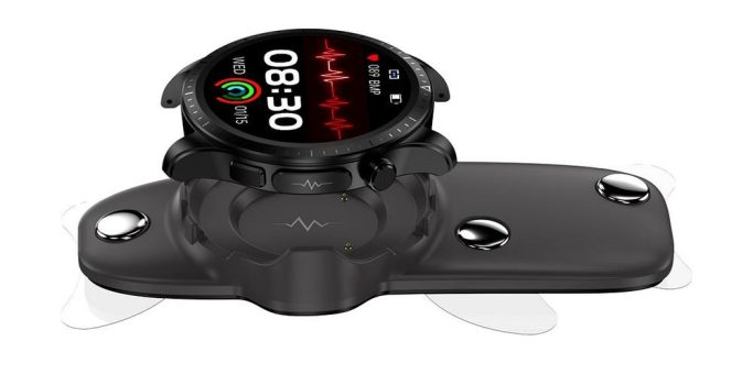 newgen medicals Fitness-Smartwatch SW-500, EKG-, Herzfrequenz- & SpO2-Anzeige, App, IP67