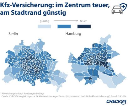 Kfz-Beitrag variiert innerhalb der gleichen Stadt um bis zu 18 Prozent