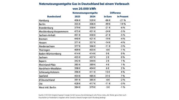 Gaskosten 2024: Netzentgelte sinken, Mehrwertsteuer und CO2-Abgabe steigen