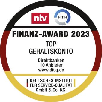 Finanz-Award 2023 von DISQ und n-tv: C24 Bank hat das Top Gehaltskonto