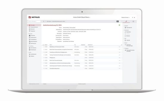 netfiles GmbH stellt neues Produkt „netfiles Board Room“ vor