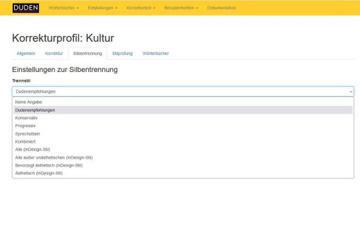 Silbentrennung nach Dudenempfehlungen mit dem Duden Korrekturserver von EPC